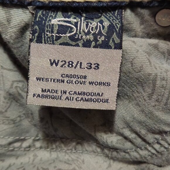 Silver Jeans AIKO Bootcut Denim Embroidered Med Wash Womens 30x32 Tag (28x33) - Picture 8 of 16